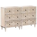 vidaXL Servírovacia skriňa 2 ks 60 x 33,5 x 75 cm Masívne mango drevo