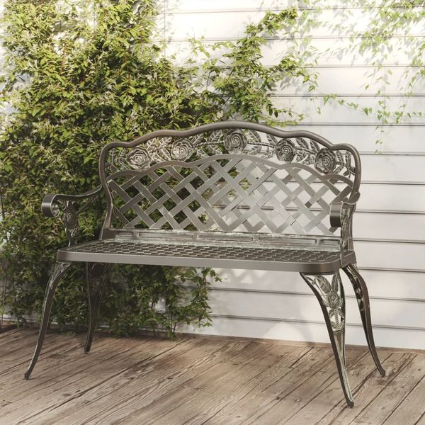 vidaXL Záhradná lavička 108 cm odlievaný hliník zelená
