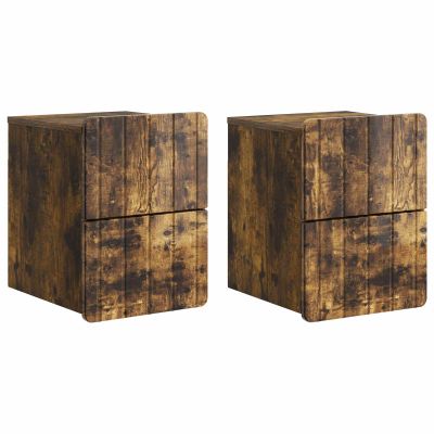 vidaXL Nástenná nočná skrinka 2 pcs Dymový dub 33 x 34,5 x 43 cm