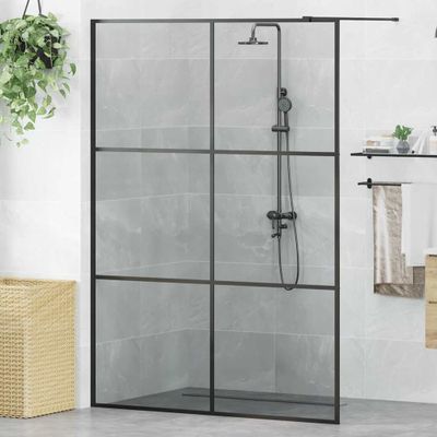 vidaXL Stena walk-in sprchy Čierna 140 x 195 cm tvrdené sklo