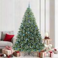 vidaXL Umelý vianočný stromček s 300 LED-i Zelená 210 cm PE a PVC