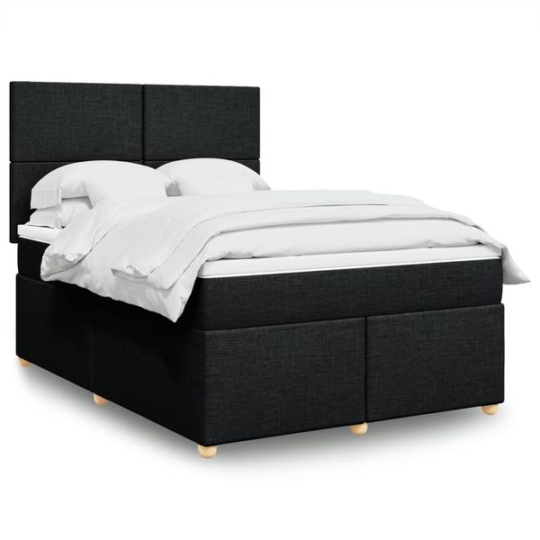 vidaXL Boxspring posteľ s matracom čierny 140x190 cm látka