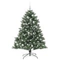 vidaXL Umelý vianočný stromček Zelená 150 cm PVC, plast a oceľ