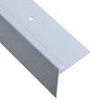 vidaXL Schodové lišty v tvare F 15 ks, hliník 134 cm, strieborné