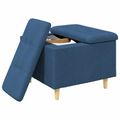 vidaXL Ottoman s Úložným Priestorom Modrá 60 x 60 x 45 cm látka