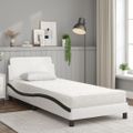 vidaXL Posteľ s matracom Dover bielo-čierna 90x190 cm umelá koža