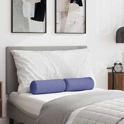 vidaXL Podložkové vankúše 2 pcs Modrá džínovina Ø 15 x 40 cm látka