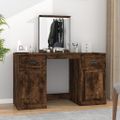 vidaXL Toaletný stolík so zrkadlom dymový dub 130x50x132,5 cm