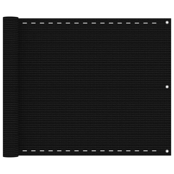 vidaXL Balkónová markíza čierna 75x400 cm HDPE