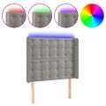 vidaXL Čelo postele s LED bledosivé 93x16x118/128 cm zamat