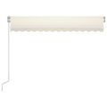 vidaXL Ručne zaťahovacia markíza s LED 350x250 cm krémová