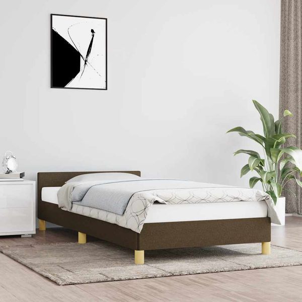 vidaXL Posteľ bez matraca tmavohnedá 100x200 cm látka