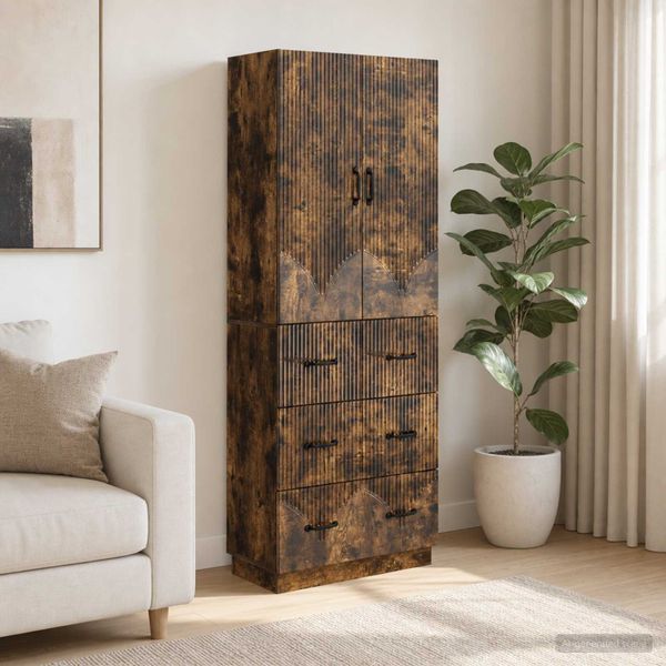 vidaXL Sada skríň 2 ks 66 x 34,5 x 87 cm Kompozitné drevo Dymový dub