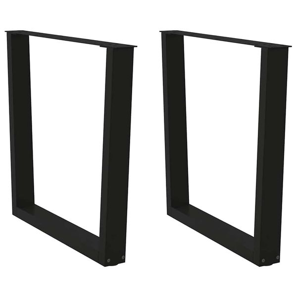 vidaXL Nohy k jedálenskému stolu v tvare V, 2 ks, čierne, 90 x (72-73,3) cm, oceľ