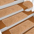 vidaXL Schodové rohože 5 ks 65x21x4 cm béžové s obdĺžnikovým okrajom