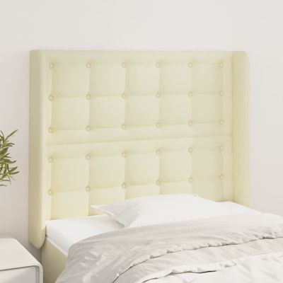 vidaXL Čelo postele so záhybmi krémové 103x16x118/128 cm umelá koža