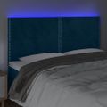 vidaXL Čelo postele s LED tmavomodré 180x5x118/128 cm zamat