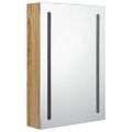 vidaXL LED kúpeľňová zrkadlová skrinka farba dubu 50x13x70 cm