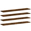 vidaXL Nástenné police 4 ks dymový dub 100x20x1,5 cm kompozitné drevo