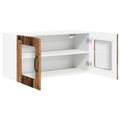 vidaXL Nástenný sklenený kabinet PORTO Staré drevo 80 x 31 x 40 cm