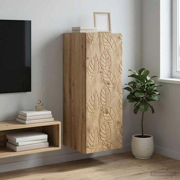 vidaXL Nástenná skrinka 33 x 34,5 x 90 cm Kompozitné drevo Dub artisan
