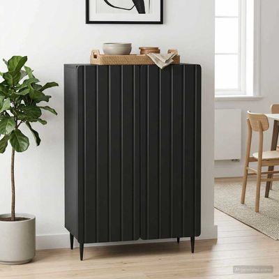 vidaXL Servírovacia skriňa Čierna 66 x 34,5 x 92 cm Kompozitné drevo