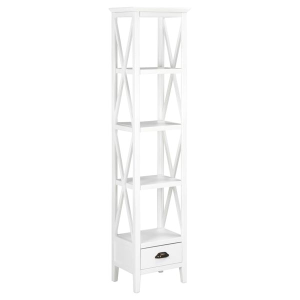 vidaXL Knižnica s 1 zásuvkou biela 40x30x170 cm MDF