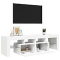 vidaXL TV skrinka s LED svetlami, biela 140x36,5x40 cm