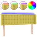 vidaXL Čelo postele s LED zelené 147x16x78/88 cm látka