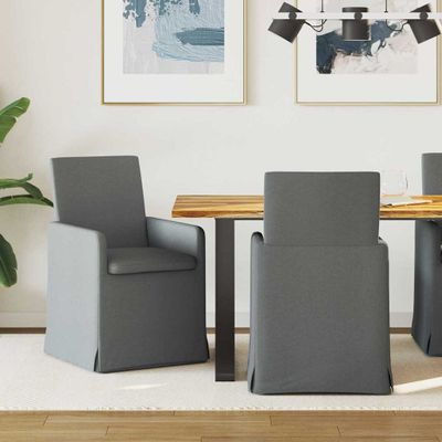 vidaXL Jedálenské stoličky 2 pcs Tmavo šedá 57 x 67 x 95 cm látka