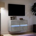 vidaXL TV nástenné skrinky s LED svetlami 2 ks betón. sivé 41x31x45 cm