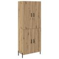 vidaXL Highboard Remeselný dub 69,5 x 34 x 180 cm Kompozitné drevo