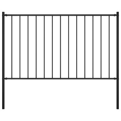 vidaXL Plotový panel Woerden so stĺpikmi oceľový 1,7x1,25 m čierny