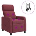 vidaXL Masážne relaxačné kreslo Víno červené Látka