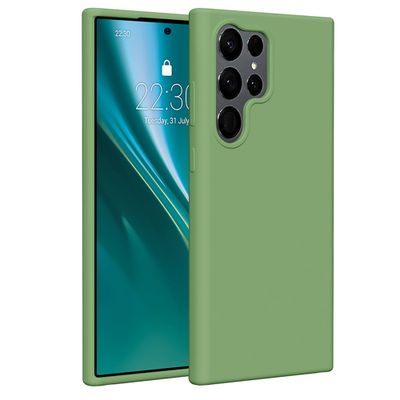 Puzdro Etteri Silicone pre Samsung Galaxy S23 Ultra svetlozelené