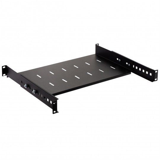 Polica NEKU 19" 1U 250mm nastaviteľná, čierna Police NEKU 19" 1U 250mm nastavitelná, čierna