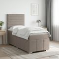 vidaXL Posteľ boxspring s matracom Sivohnedá 100 x 200 cm Látka