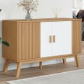 vidaXL Komoda OLDEN, bielo hnedá 114x43x73,5 cm, borovicový masív