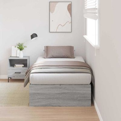 vidaXL Rám postele s úložným prostorem Sivý Sonoma 90 x 190 cm