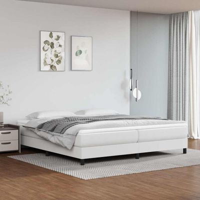 vidaXL Posteľný rám s boxspringom biely 200x200 cm umelá koža