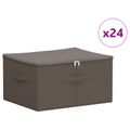 vidaXL Úložná krabica 24 ks Netkaná látka 50 x 30 x 25 cm 37,5 L Sivá
