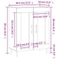 vidaXL Komoda biela 69,5x34x90 cm kompozitné drevo