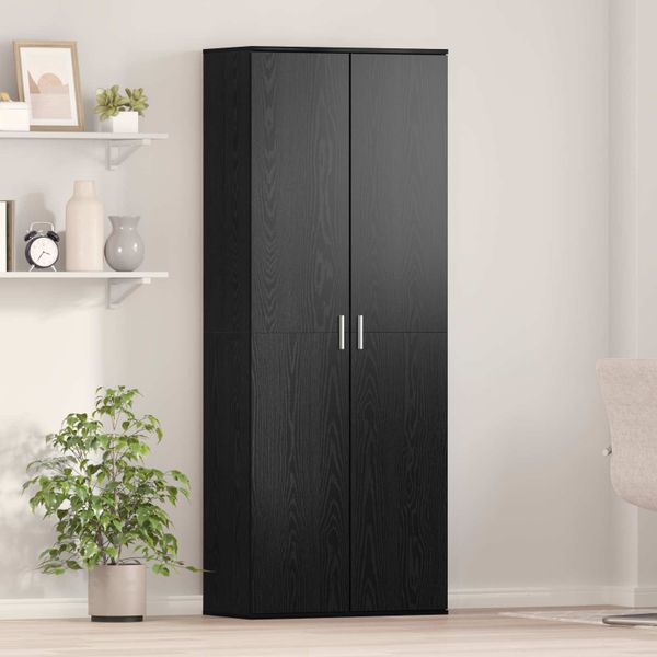 vidaXL Highboard Čierny dub 70 x 33.5 x 180 cm Kompozitné drevo