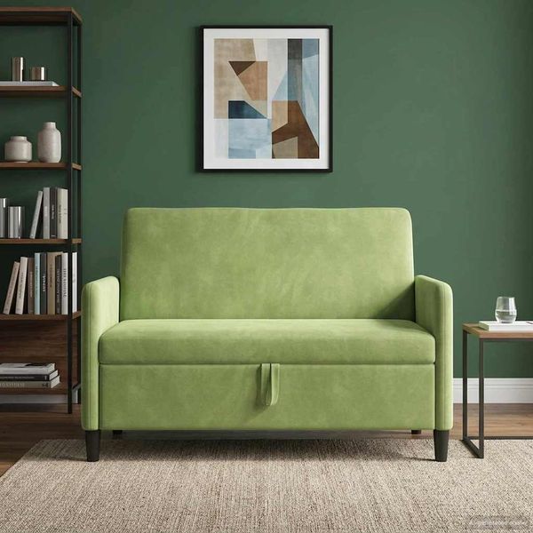 vidaXL Sofa s úložným priestorom Svetlo zelená 122 x 78 x 87 cm