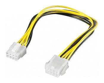 PremiumCord Prodlužovací napájecí kabel/ 8 pinů/ délka 28cm Kabel, prodlužovací, napájecí, 8 pinu, délka 28 cm
