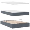 vidaXL Úložná posteľ s čelnou doskou Tmavo šedá 120 x 200 cm Zamat