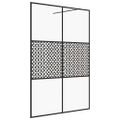 vidaXL Sprchová zástena z priehľadného ESG skla 140x195 cm čierna