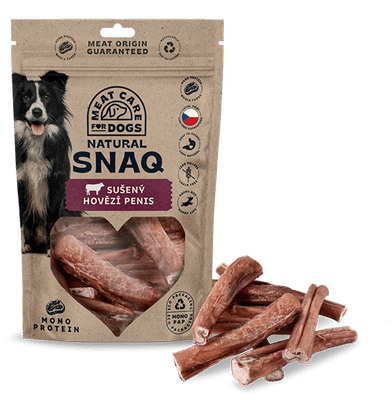 DOG SNAQ 99162 doplnkové krmivo pre psy - hovädzí sušený penis 200G