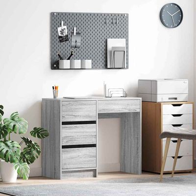 vidaXL Stôl so zásuvkou Sivý Sonoma 90 x 37,5 x 75 cm Kompozitné drevo