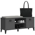 vidaXL Lavica na topánky VIKEN, antracit 106x35x45cm, kompozitné drevo